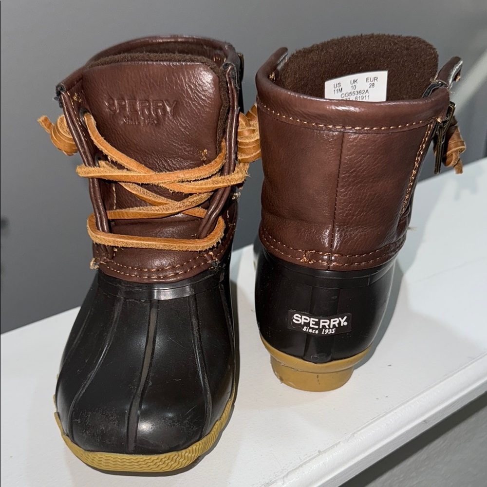 Sperry Brown and Black Rain & Snow Boots with Classic Design